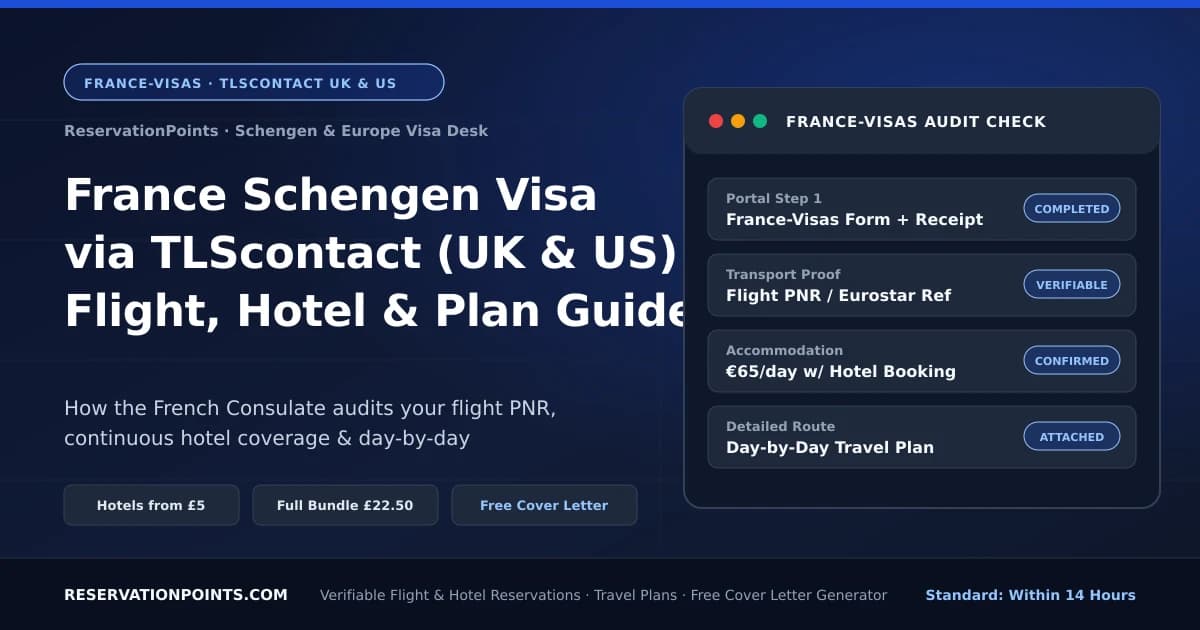 France Schengen Visa via TLScontact (UK & US): Flight, Hotel & Day-by-Day Travel Plan Guide