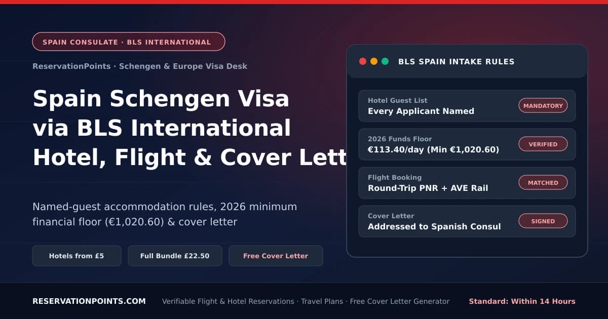 Spain Schengen Visa via BLS International: Hotel Reservation, Flight & Cover Letter Rules