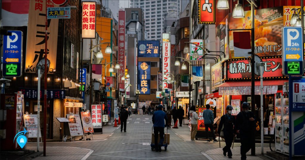 Vibrant Street Food Scene In Osaka Marketplace